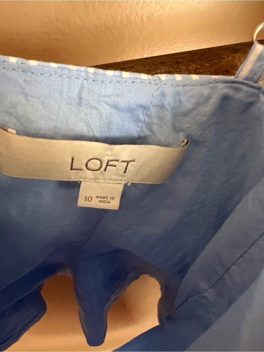 LOFT Light Blue & White Striped Peplum Cami - Picture 3 of 4